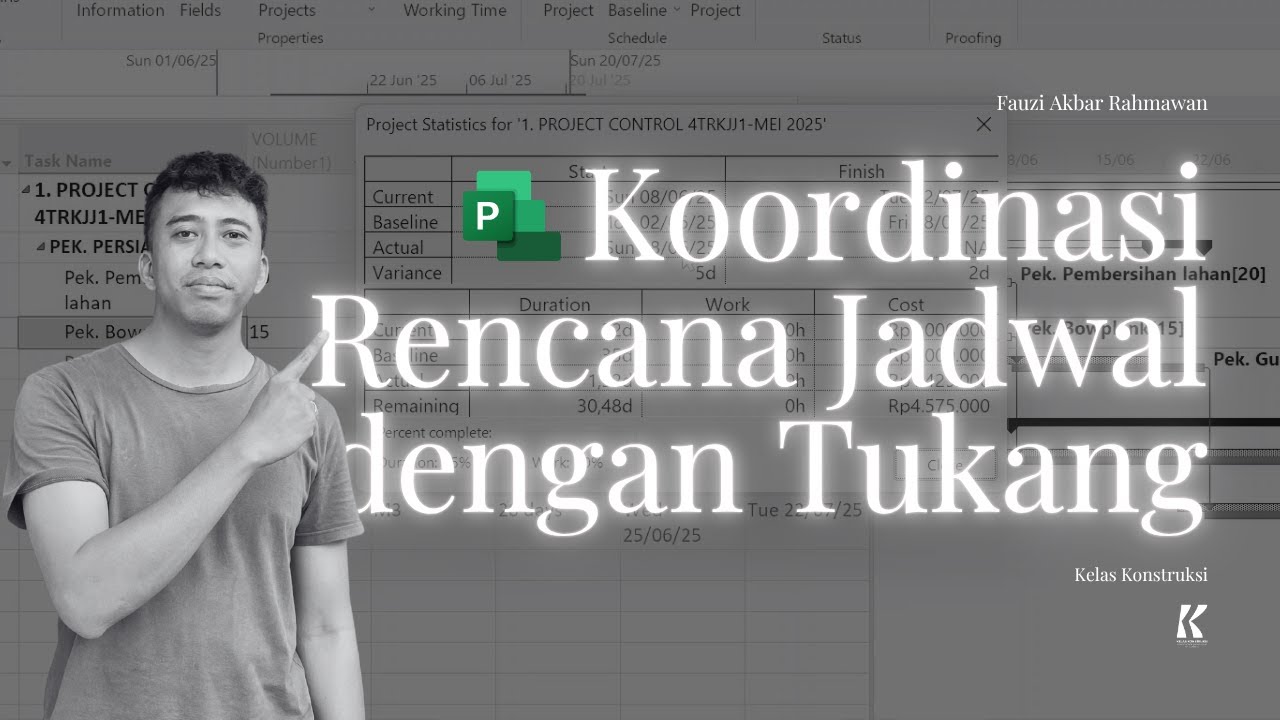 (Free Content) Ms Project - Cara Menyampaikan Penjadwalan Proyek di Ms Project ke Tukang di Lapangan