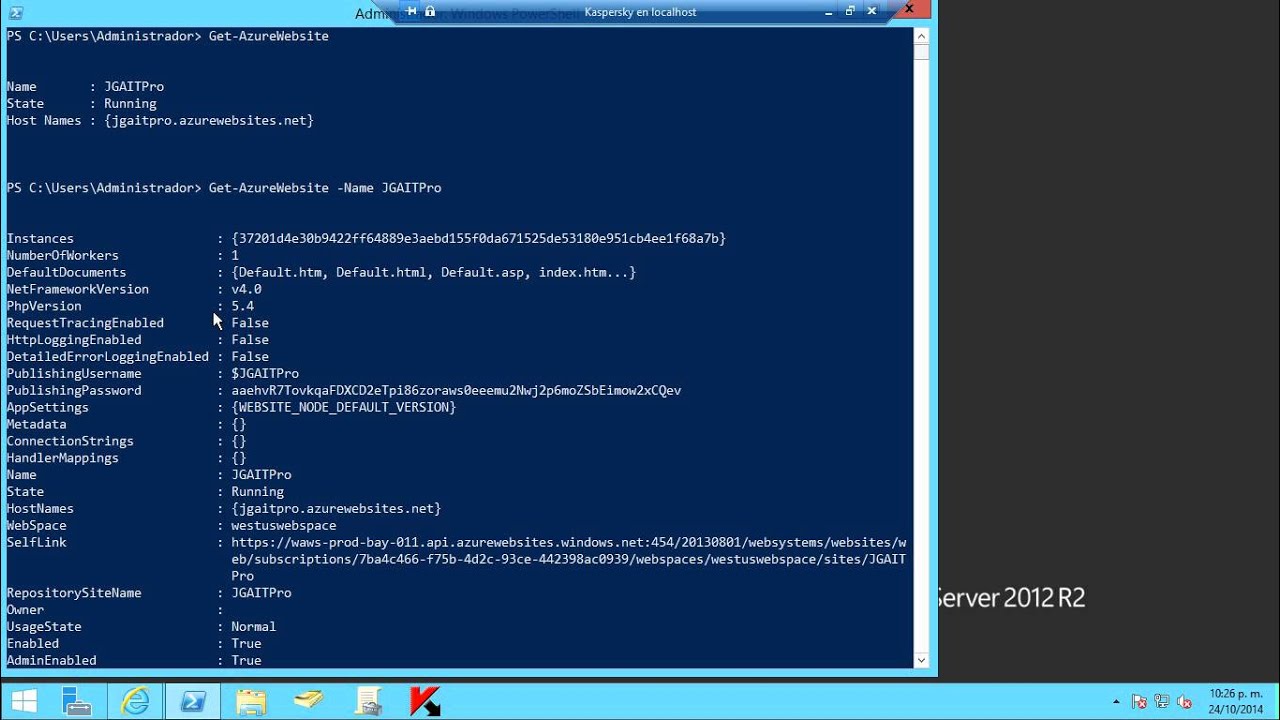 Microsoft Azure - Get-AzureWebSite - YouTube