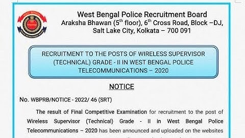 Wireless Supervisor Result Published //Wireless operator result date?