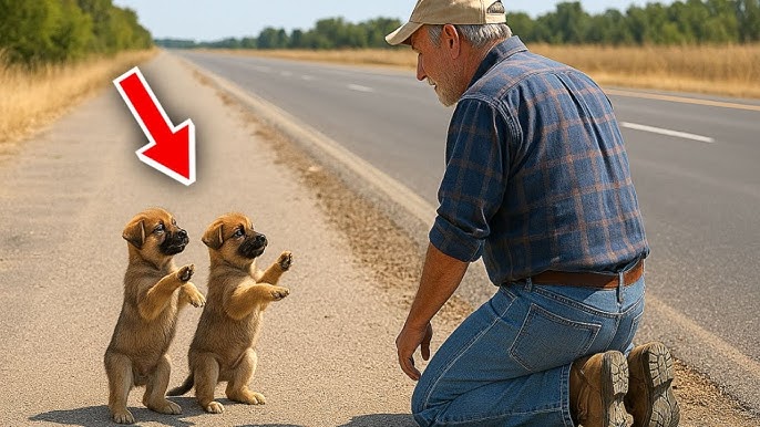 Two German Shepherd Puppies Begged a Stranger for Help — What He Discovered Broke Everyone's Heart! - YouTube
