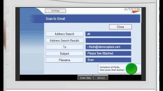NSi AutoStore Front Panel Simulator Walk Through: Intro, Scan to email screenshot 4