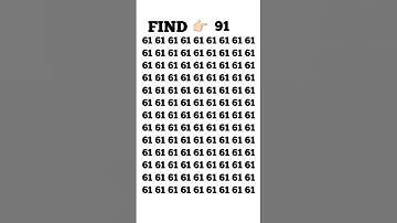 try to find this number 91 within 5 second 🧐🧐🧐#shorts #quiz_master01