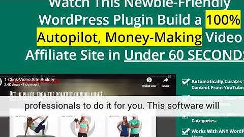 WP 1-Click Video Site Builder Review – Create Video Sites in 60 seconds.