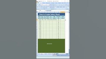 Create Salary Sheet in Excel #shorts #shortsvideo #short