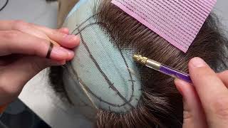 Тамбуровка волос-навязывание волос на систему волос ! Процесс создания системы волос, обучение💜
