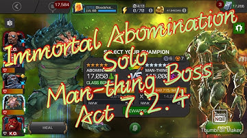 Immortal Abomination Solo Man-thing Boss Act 7.2.4 marvel contest of champions