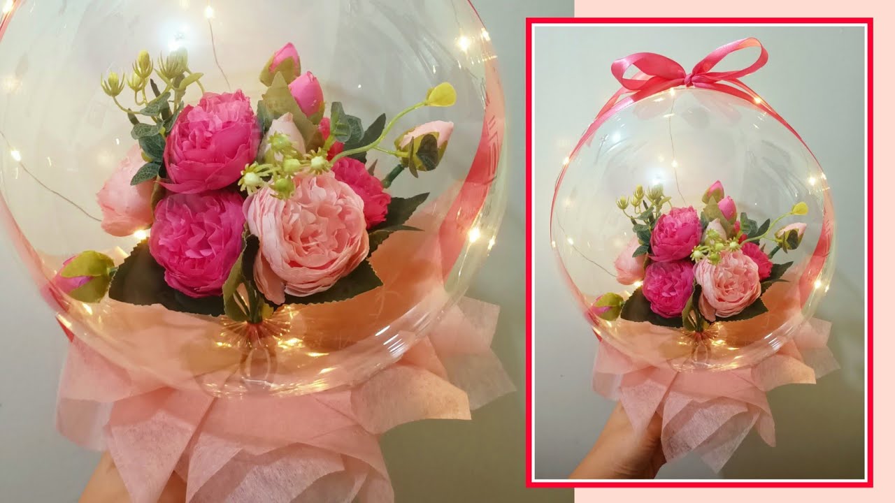 How make easy Flower Bobo Balloon Bouquet l Mini Bloom Balloon - YouTube
