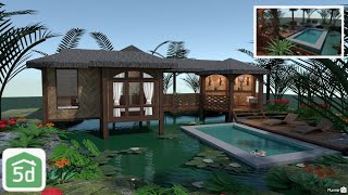Bali Inspired Small Villa  Planner 5d Speed Build  Ayuh