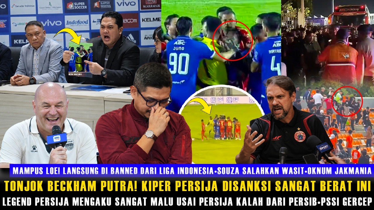 🔵SANGAT BIADAP! 'LANGSUNG DI BANNED DARI LIGA 1'🤬BECKHAM DITONJOK KIPER PERSIJA😱LEGEND PERSIJA MALU