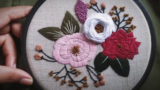 Botanical Embroidery pattern ❤️🌺 || Embroidery for Begginers || Embroidery Tutorial - Let's Explore