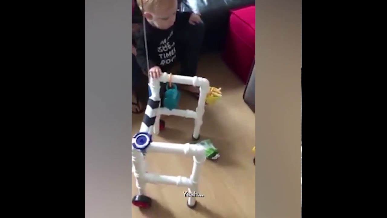 Homemade Baby Walker Dad Builds His Own Baby Walker Home Made Baby