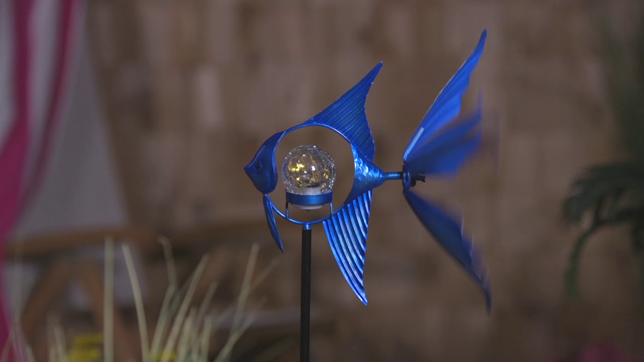 Solar LED Fish Garden Stakes 2SP6604 by Evergreen YouTube
