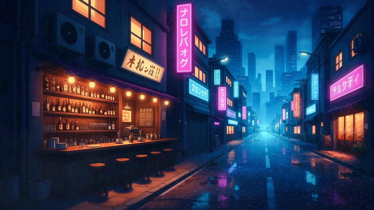 RAINY CAFE CORNER ☕ 90s City Lofi Beats For Work, Relaxing Vibes 🌧️ Soft Lofi to Relax & Study