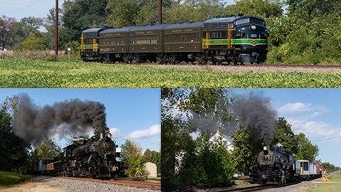 Steam-Powered Freight Train & Reading FP7As at Woodstown Central