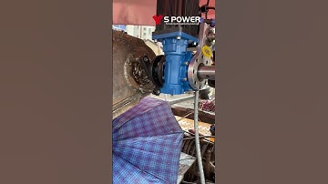 Automatic line boring machine on site