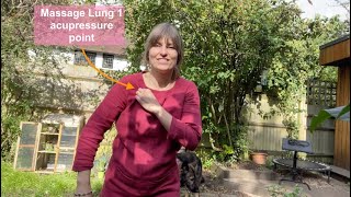 Techniques to help you stop coughing: Massage Lung 1 acupressure point