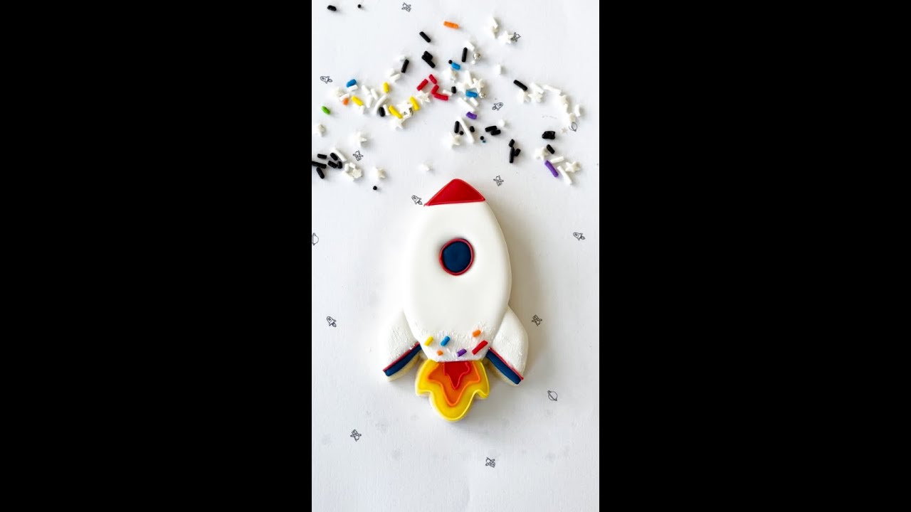 Cute Rocket Ship Decorated Cookie! 🚀 