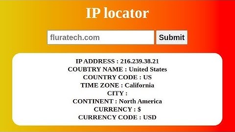PHP Project - IP address Tracker tool With source code - HTML CSS javascript