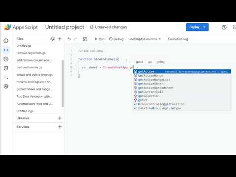 Google Apps Script Course #32: Hide Columns in Google Sheets Automatically!