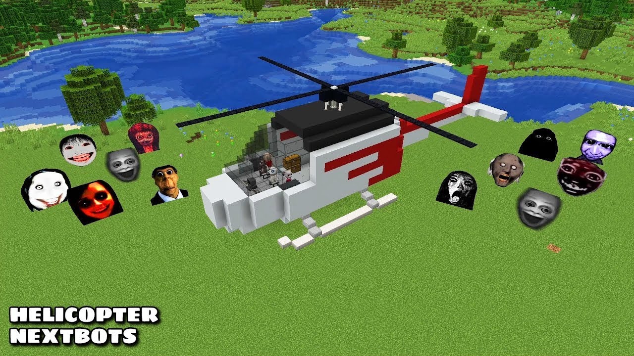 SURVIVAL HELICOPTER WITH 100 NEXTBOTS hindi in Minecraft - Gameplay - Coffin Meme