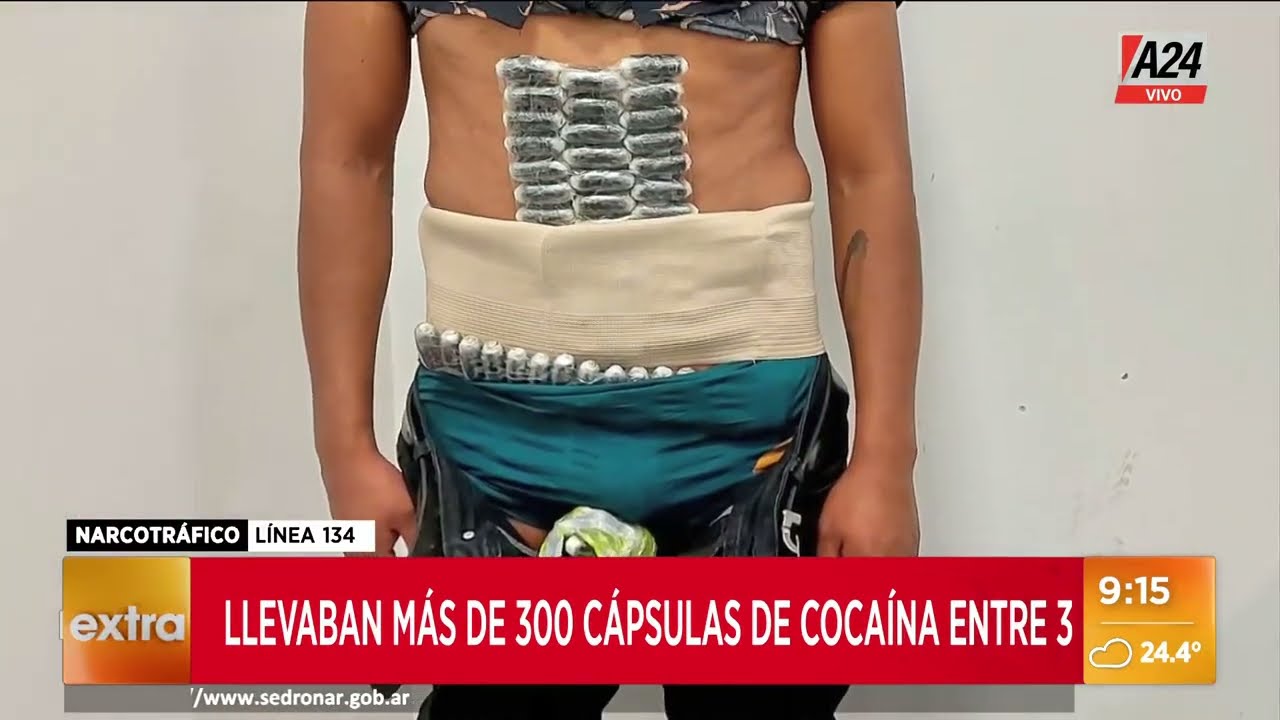 "Mulas": llevaban mÃ¡s de 3000 cÃ¡psulas de cocaÃ­na entre tres personas - A24com
