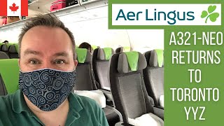 Aer Lingus A321Neo Returns To Toronto Yyz - First Flight Since Covid Flight Ei New Lounge Report