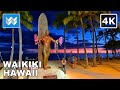 [4K] Waikiki Nightlife - 2021 Honolulu Hawaii Walking Tour & Travel Guide 