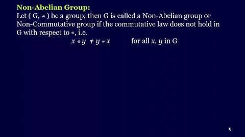 MTH405 Lecture 6 part 2 Definition Non  Abelian Group
