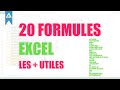 20 Formules les   utiles sous excel