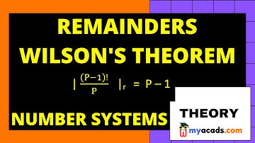 10. Remainders: Wilson