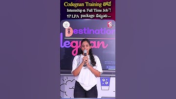 Codegnan Training తోనే Internship & Full Time Job"! 17 LPA package వచ్చింది  ... Codegnan