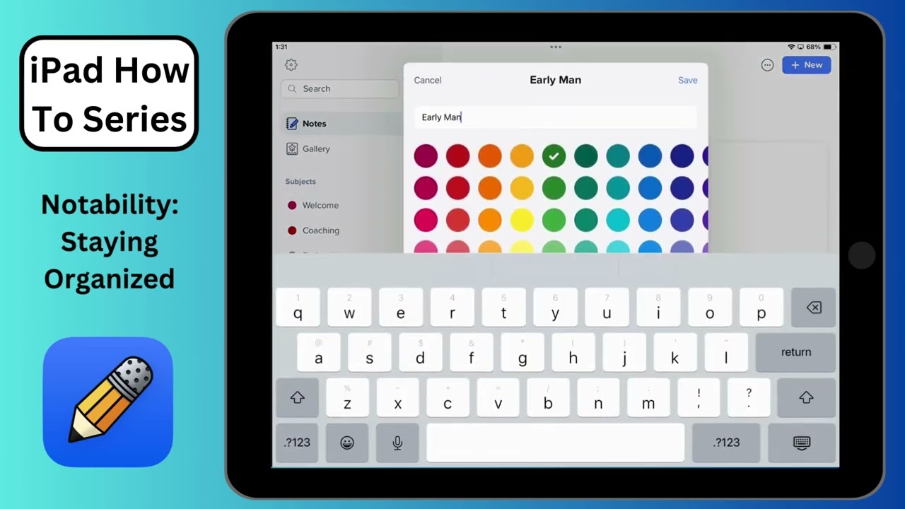 Notability - Organization (Stay organized with all your notes using Dividers and Subjects)