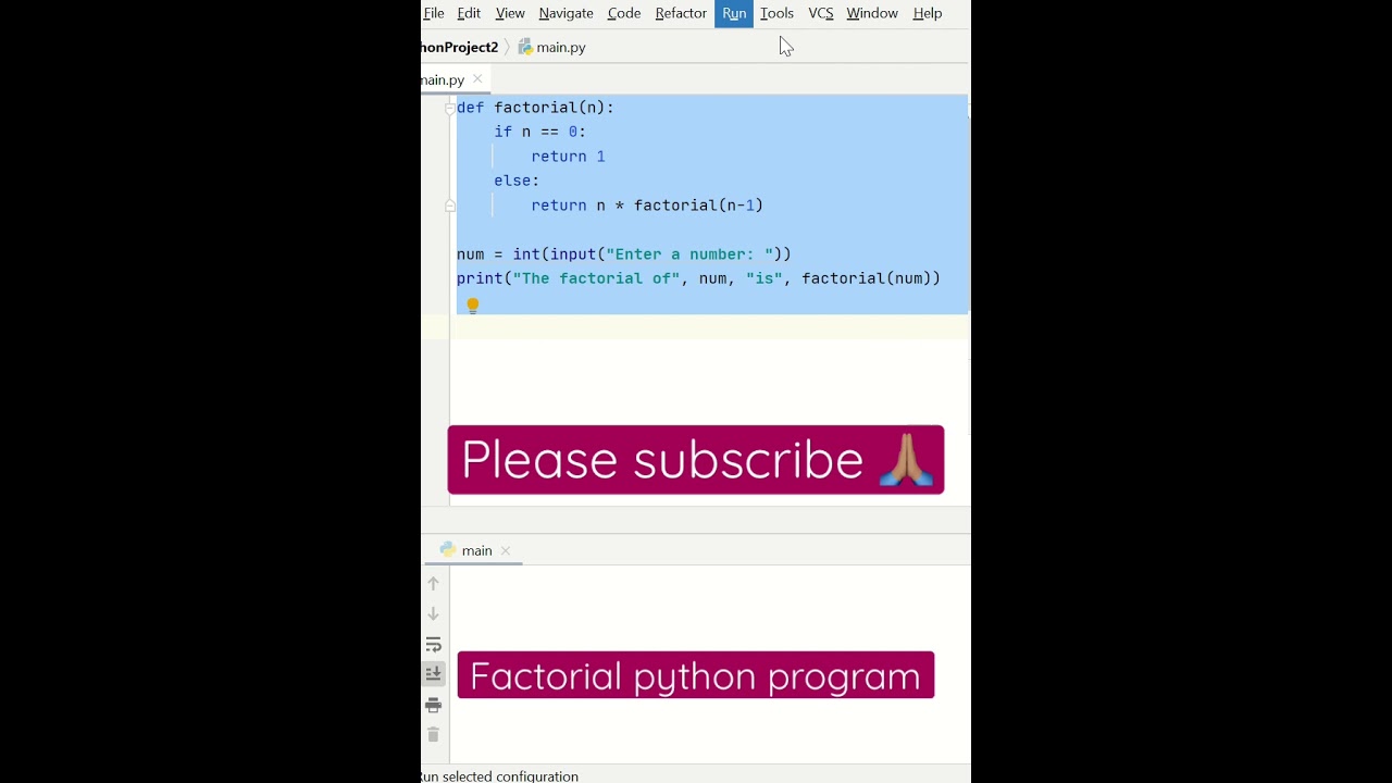python factorial program