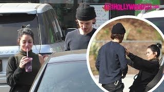 Vanessa Hudgens \& Austin Butler Pull Over For A Make Out Session After Picking Up Smoothies