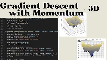 Gradient Descent with Momentum - 3D - Visualization and Coding