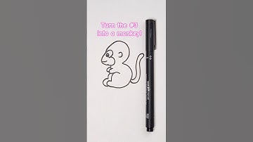 Turn the Number 3 Into a Monkey?! 🐵✍️ | Easy Drawing Trick #Shorts