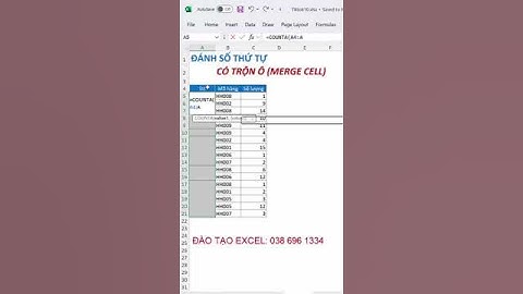 Đánh số thứ tự trong vùng có trộn ô #Shorts  #excel #exceltips