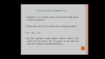 Random Walk Without Drift