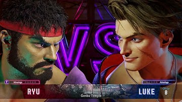 [SF6 Demo] 50 minutes consecutive training on CPU level 8 !  moonshineZX (Ryu) VS CPU Level 8 Luke