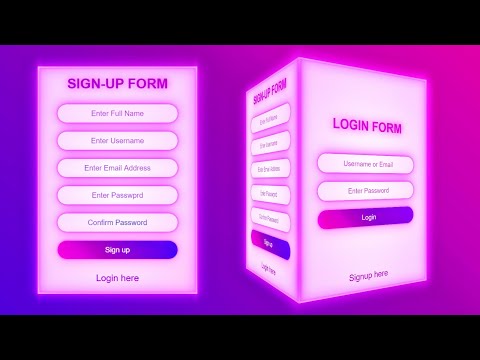 How to Make Login Form Using HTML and  CSS | 3D Animated Login Form