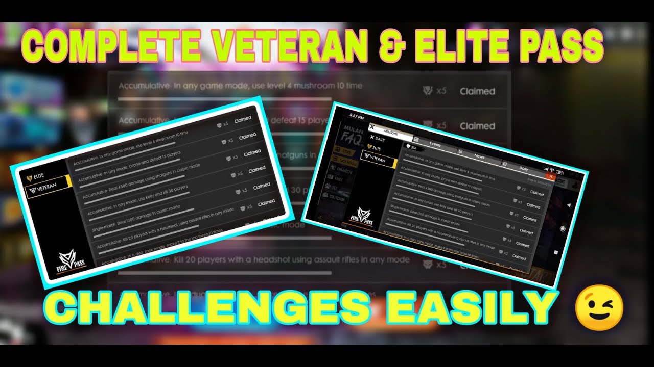 HOW TO COMPLETE ALL THE VETERAN AND ELITE PASS CHALLENGES OF ELITE PASS SEASON 13 || FREE FIRE ELITE