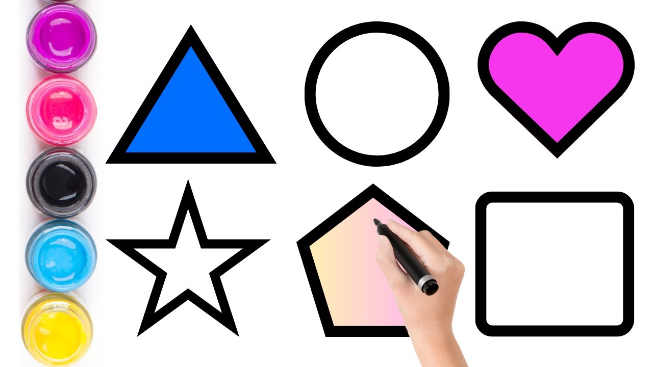Learn to draw 2d Shapes, Colors for kids | Toddler Learning videos ...