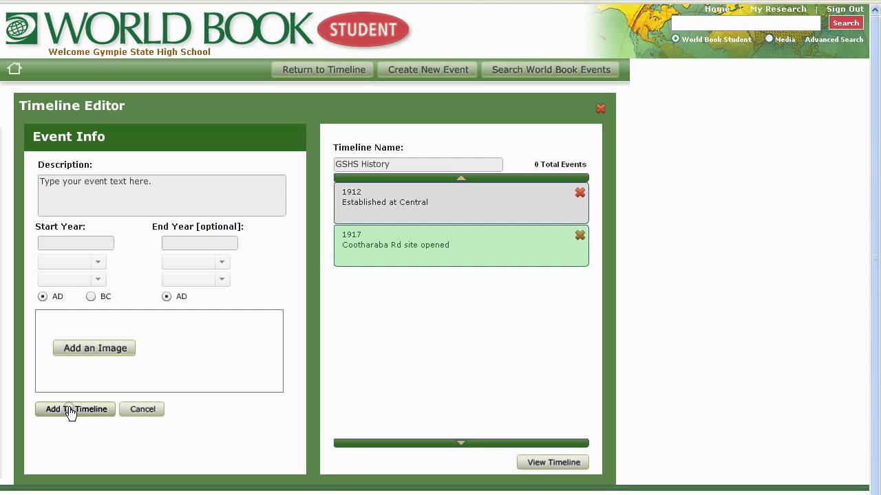 Timelines in world book online student youtube