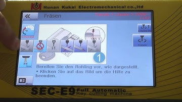 How to cut a TOY43 Toyota Carmy key on SEC E9 key cutting machine in German Language