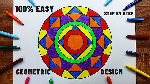 Most Easy Geometrical Rangoli Design Drawing In Circle || How to Draw Geometric Design In Circle