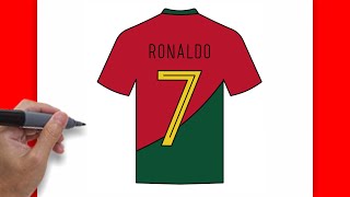 HOW TO DRAW CRISTIANO RONALDO PORTUGAL SHIRT EASY | DRAWING STEP BY STEP