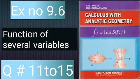 Q no 11,12,13,14,15 ex no 9.6 calculus with analytic geometry bsc and bs hons mathematic Mathcity