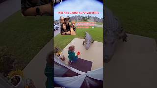 Kid almost gets attacked by crocodile Ain’t No Way! RUN!🏃 💨🐊 #crocodile #Shorts #ring #alligator