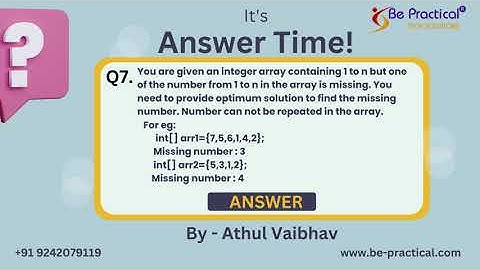 Java Programming Tutorial | Find Missing Number in Array | java basic Programs|be-practical.com