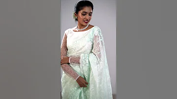 Elegant Mind Green Organza Thread Work Designer Saree.. #saree #fashion #sareefashion